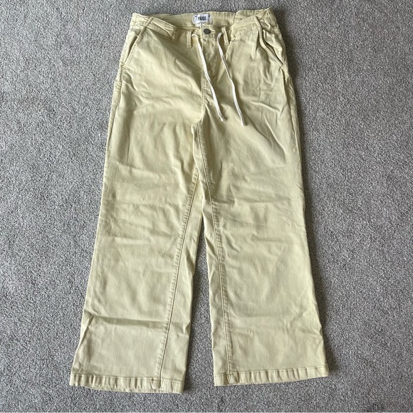 Paige Carly Wide Leg Tie Waist Ankle Length Jeans 31 Vintage Vanilla Sugar NEW - Picture 3 of 7